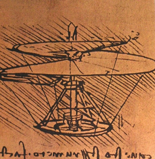 直升机设计图 达芬奇