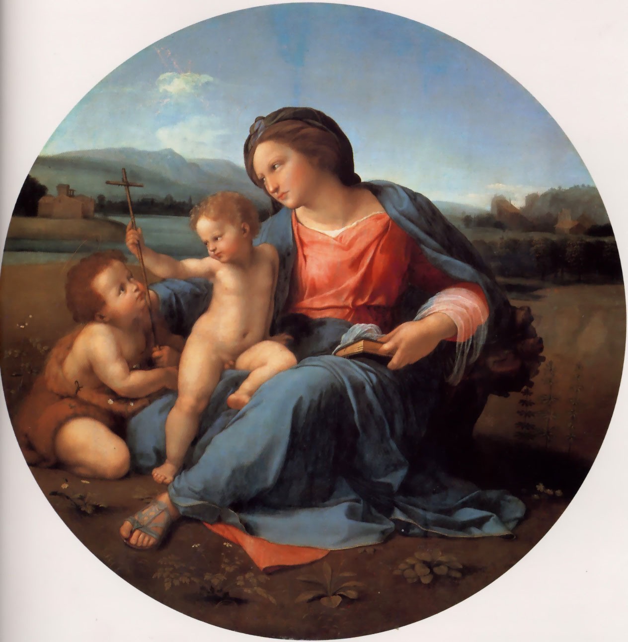 阿尔巴圣母 意大利 拉斐尔作品赏析 1510年 收藏于美国国家美术馆 约1510年，文艺复兴盛期，板