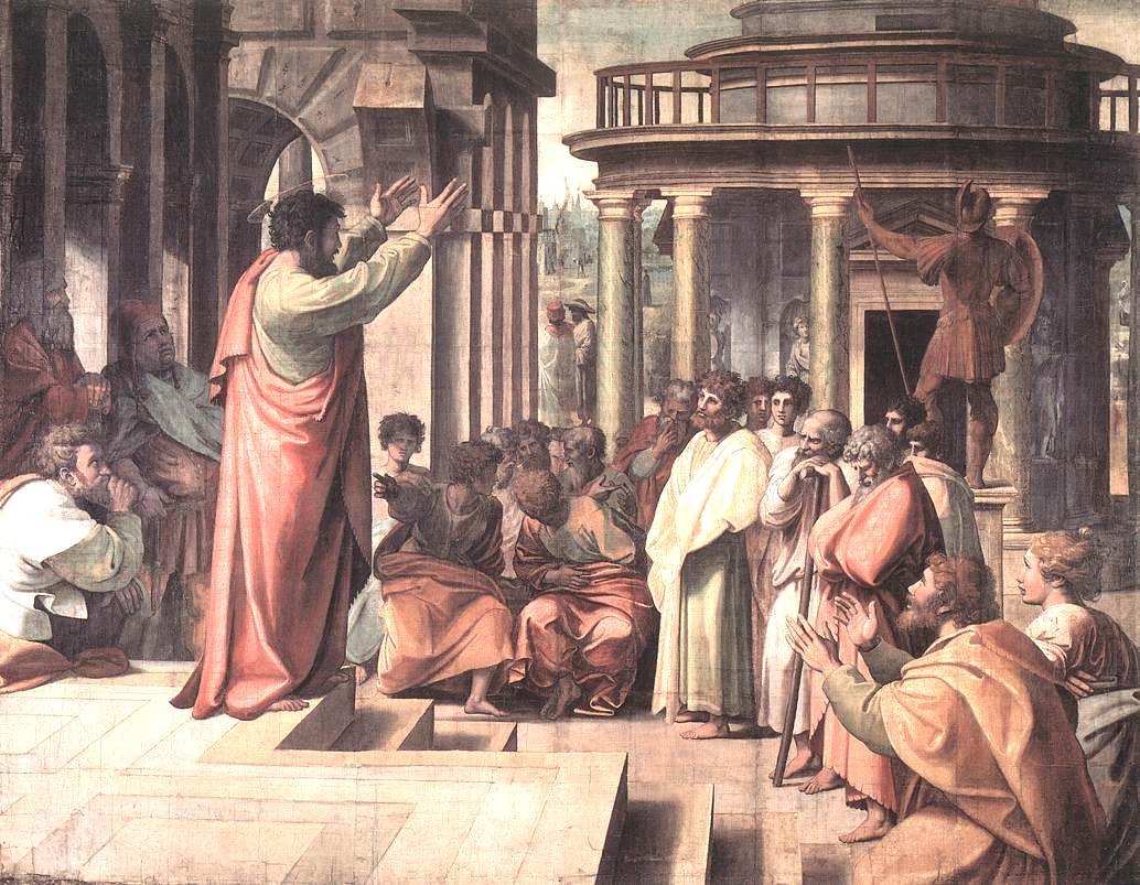 圣保罗在雅典传道，西斯廷教堂 意大利 拉斐尔