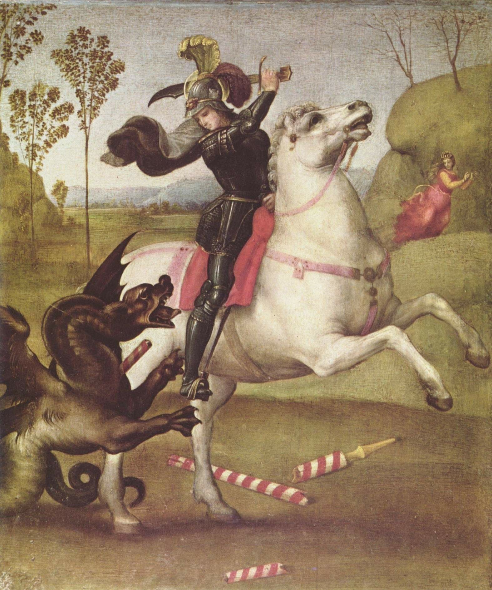圣乔治大战恶龙 意大利 拉斐尔作品赏析 1505年 收藏于卢浮宫
