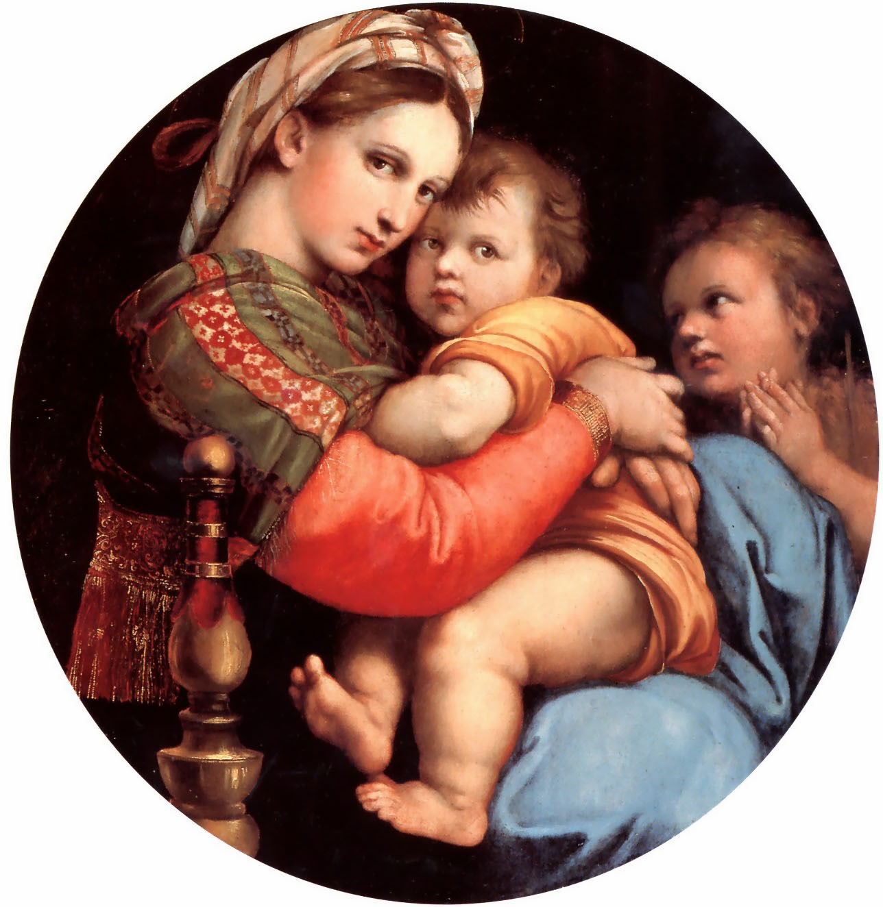 椅上的圣母 意大利 拉斐尔 板上油画 直径71厘米 佛罗伦萨彼蒂宫藏