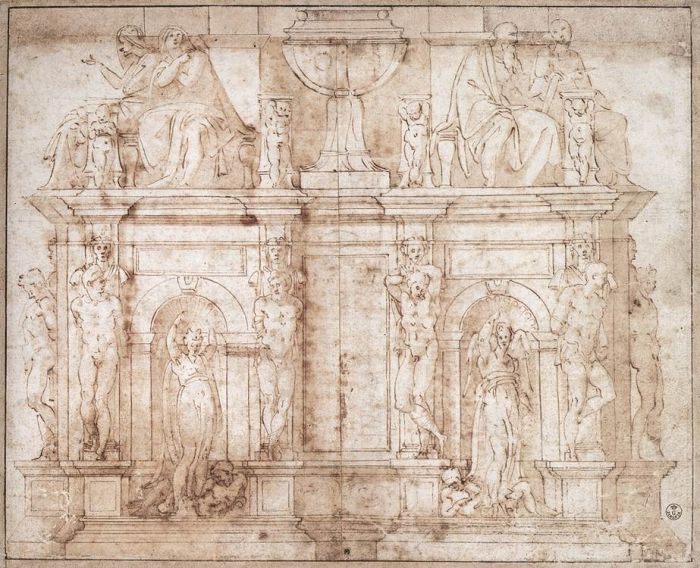 尤利乌斯二世陵墓的设计（第二版） 米开朗基罗