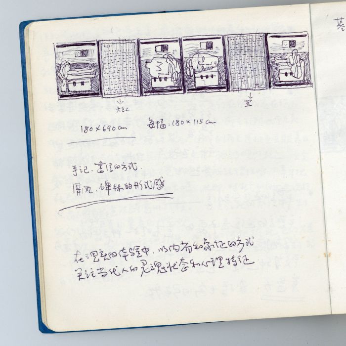 《手記3號：致不為人知的歷史作家》草圖 紙本 18.6×17cm 1981