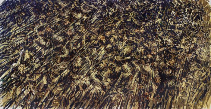 东方葵-黍离Ⅰ布面油画 The Oriental Sunflower-Drooping Heads Ⅰ oil painting 280cm×540cm Ⅰ 2015