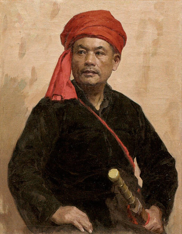 靳尚谊《佩刀男子》77.5×60cm 1978 布面油画