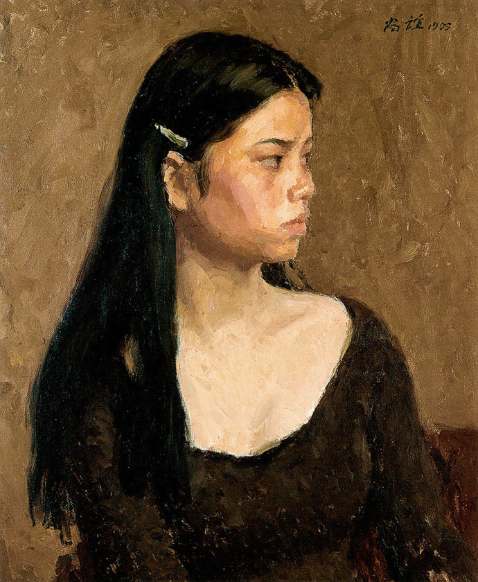 靳尚谊《少女》59×48.5cm 1999 布面油画