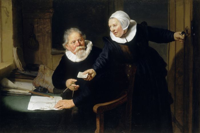 伦勃朗《让·里耶克森与他的的妻子格里耶·扬斯的画像(造船者与他的妻子)》