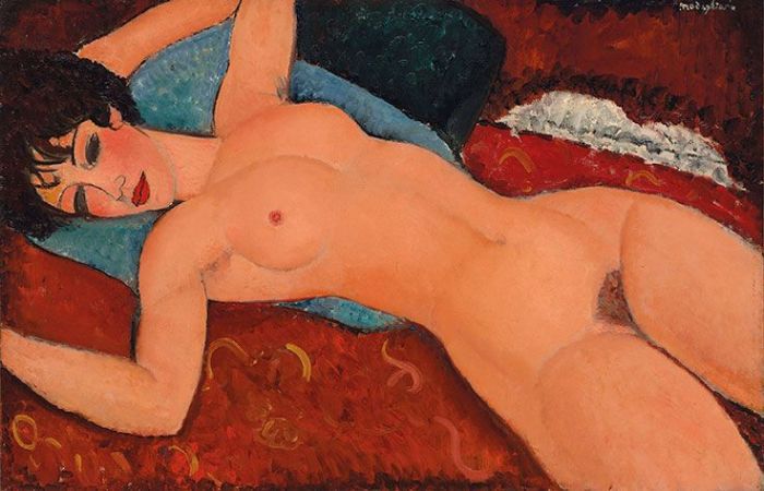 阿米地奧·莫迪里阿尼的作品《斜靠的裸體女人》