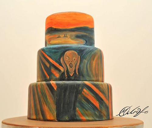 Maria A. Aristidou根据蒙克的《呐喊》制作的蛋糕