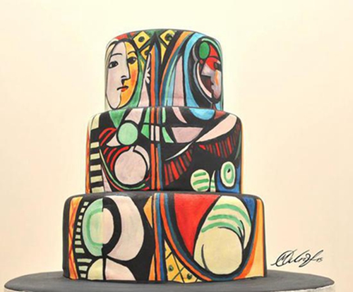 Maria A. Aristidou根据毕加索的《镜前的少女》制作的蛋糕