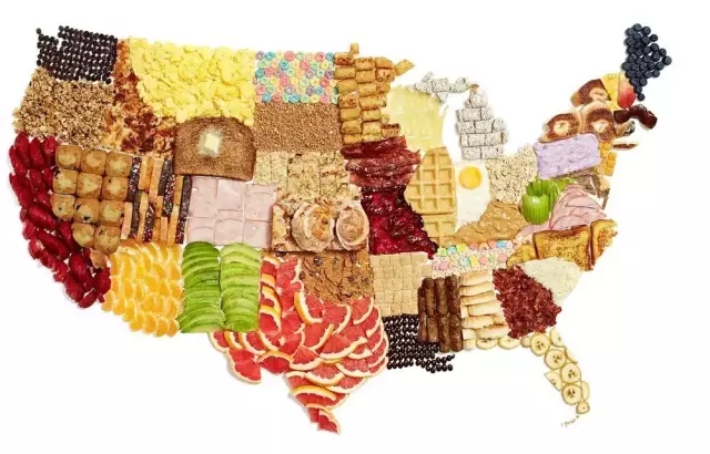 食物拼出个世界地图 你最想吃掉哪个国家呢_生