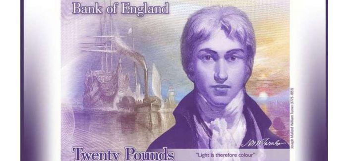 威廉·特纳的头像将登上新版20英镑纸币