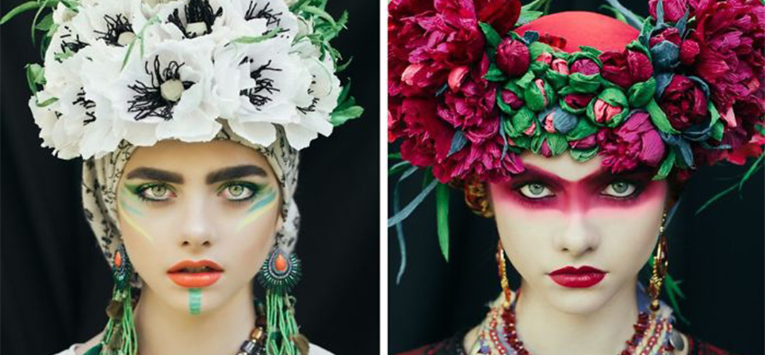鲜花 色彩和美人 波兰艺术家重现传统服饰的魅力