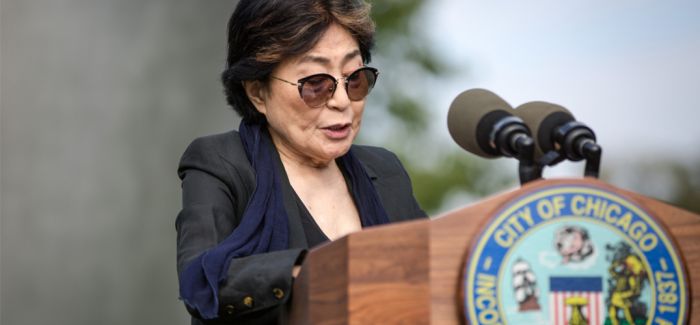 小野洋子在美国的第一件永久公共雕塑正式揭幕