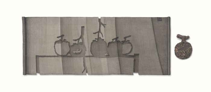 五柿图 113x45,19x13cm，现成品绘画 姜吉安 2015