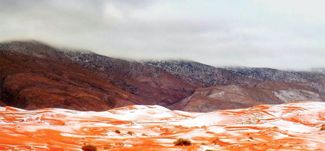 撒哈拉沙漠下雪了 宛如咖啡上的奶泡