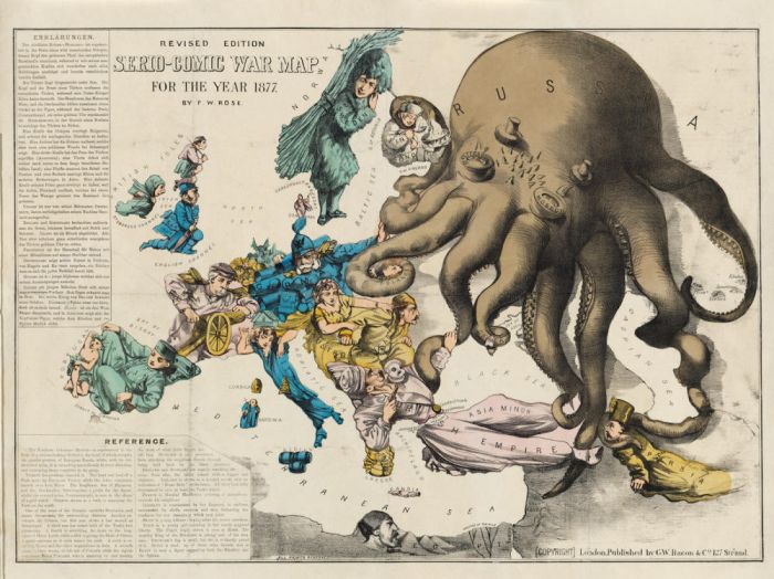 比浮世绘的章鱼更 宣传地图中的章鱼隐喻