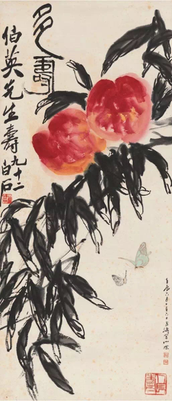 　　 Lot331 齐白石（1863～1957）、王雪涛（1903～1982） 多寿图 起拍价RMB-480万 成交价RMB- 598万元 