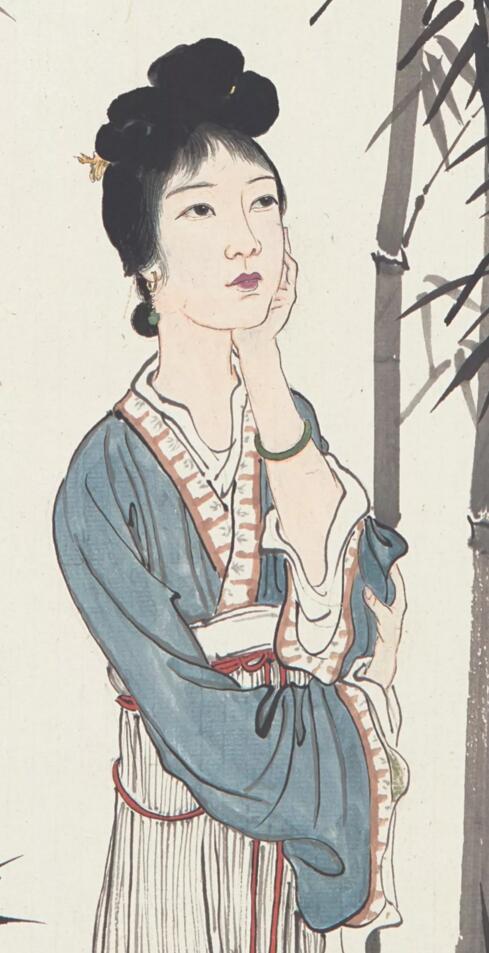 徐悲鸿的人物画大多取材自历史故实,如著名的〈九方皋〉,〈田横五百士
