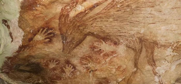 印尼发现4万年前狩猎场景洞穴壁画