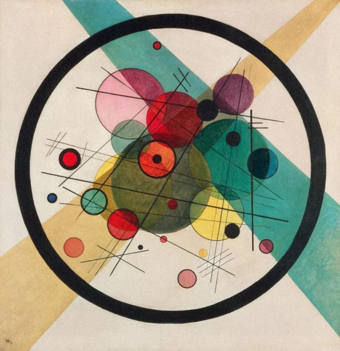 康定斯基作品《几个圆形,323号》 1921 年后的康定斯基