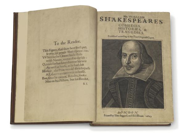 莎士比亚《第一对开本》 四月将现身纽约拍场