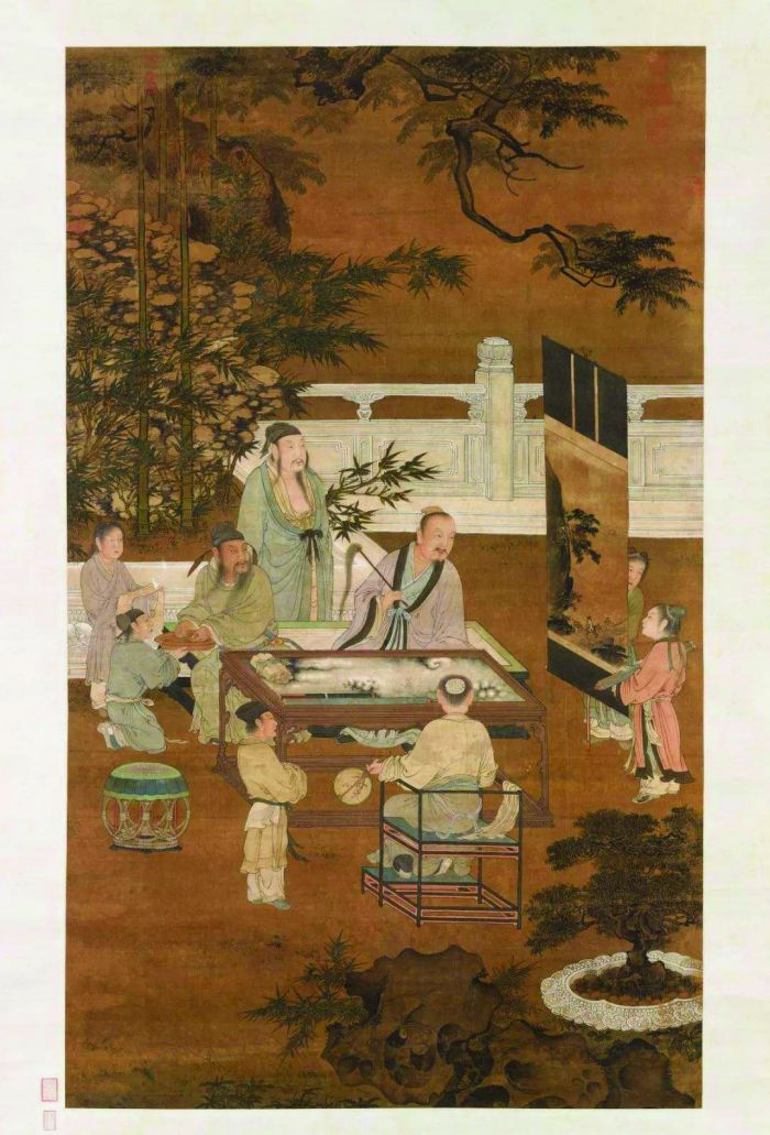 传宋人《十八学士图》轴，台北故宫博物院藏