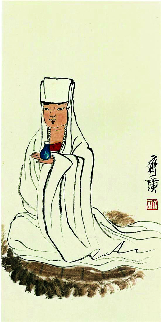 齐白石《白衣大士图》，北京画院藏
