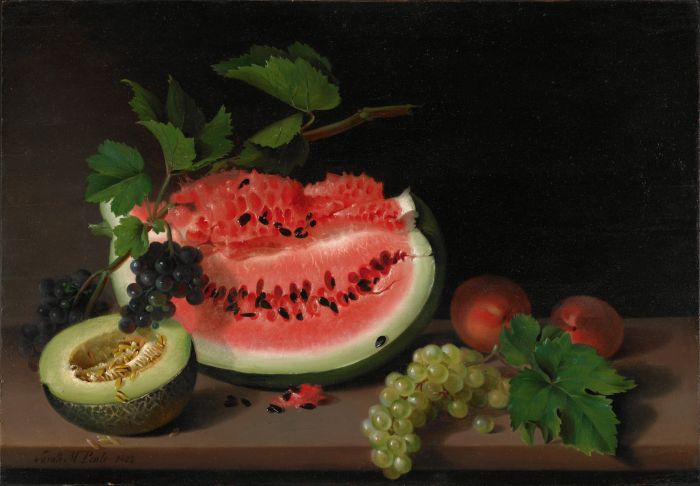 Still_Life_with_Watermelon,_by_Sarah_Miriam_Peale,_1822,_oil_on_panel_-_Fogg_Art_Museum,_Harvard_University_-_DSC01409