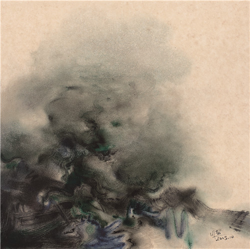 白磊，“律动的风景”瓷板，瓷，60x60cm