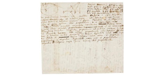牛顿名著《原理》修订手稿上拍伦敦“尊尚珍品”