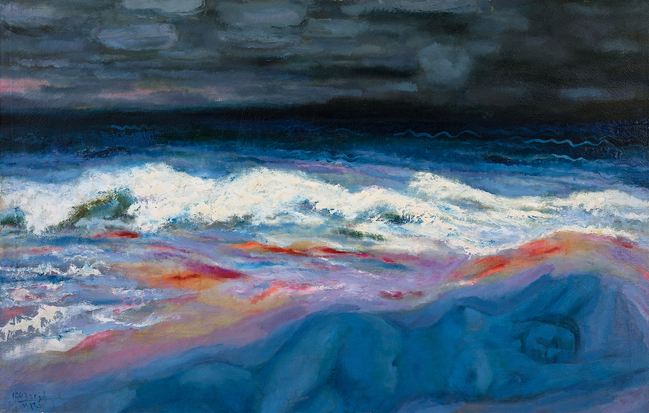 陈钧德，《梦中的海》，布面油彩，102 × 158 cm，1993